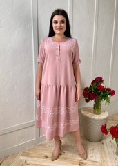 Romantic combination dress of Plus sizes. Powder.41153747058, 62