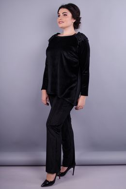 Agate. Elegant large size women's suit. Black., not selected