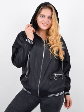 Zheron. Women's windmill with a hooded plus siz. Black., not selected