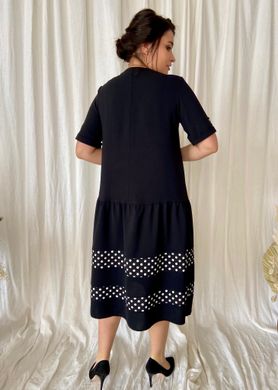 Romantic combination dress of Plus sizes. Black.4115372645052, 54-56