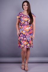 Zlata. Flower dress of large sizes. Purple., not selected