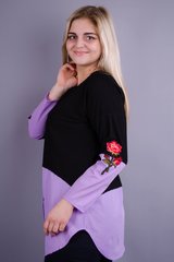 Anika flower. Stylish large size blouse. Lilac., not selected