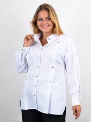 Офис женска блуза с плюс размер. Бял.485142415 485142415 photo