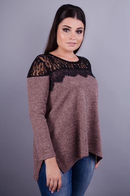 Women's universal blouse of Plus sizes. Chocolate.485131068 485131068 photo