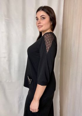 Beautiful blouse with a grid. Black.464771860mari58, 58