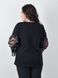 A sweater with lace sleeves of Plus Size. Black.485141784 485141784 photo 3