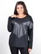 Women's sweater with Plus size leather inserts. Black.485141485 485141485 photo 1