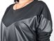 Women's sweater with Plus size leather inserts. Black.485141485 485141485 photo 6