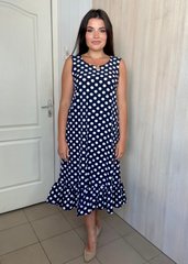 Lightweight dress with ruffle plus size. Blue Plus size peas.4349179055052, 50-52