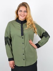 Женска блуза с дантела плюс размер. Маслина.485142663 485142663 photo