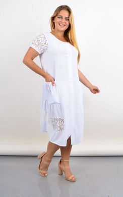 Summer dress-hut of Plus size with lace. White.485142159 485142159 photo