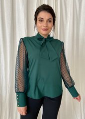 Exquisite blouse with original sleeve. Emerald.411505755mari50, 52