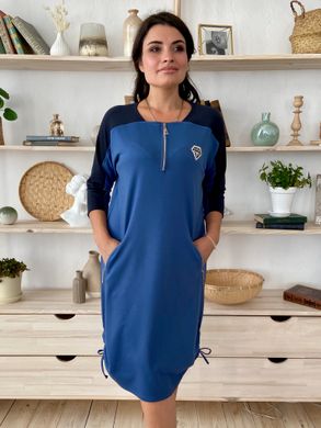 Everyday combined dress plus size Blue-Denim.398661538mari52, 52