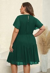 Casual summer chiffon dress. Green.4952782885860 4952782885860 photo