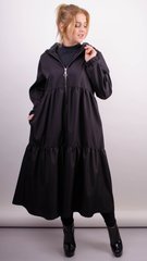 Annette. Fashionable cloak for lush women. Black., not selected