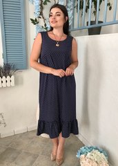 Lightweight dress with ruffle plus size Blue small peas.399126493, 50