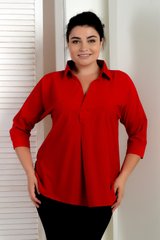 Плюс размер женска блуза. Red.391442282mari58, 58