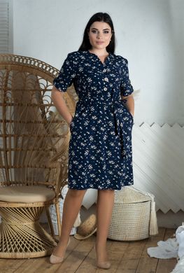 Summer beautiful Plus size dress. Blue flowers.399107993mari50, 50