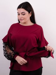 Женска блуза с ръбове от плюс размери. Bordeaux.485138724 485138724 photo