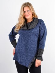 Yaroslav. The casual blouse of large sizes. Blue + graphite., not selected