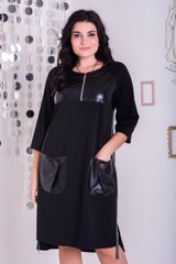 Stilvolles Kleid mit Öko-Skin-Plus-Größe schwarz.405111882Mari50, 60