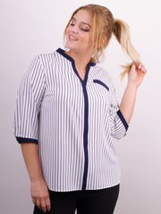 Комбинирана блуза с плюс размери. White+Strip.485138854 485138854 photo