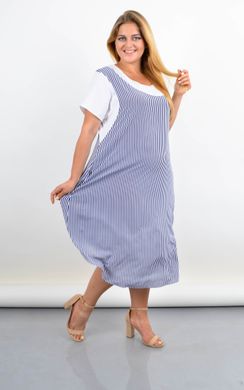 Summer dress with a loose fit Plus Size. Blue strip.485142118 485142118 photo