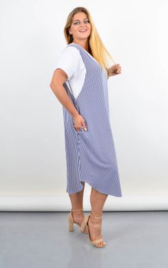 Summer dress with a loose fit Plus Size. Blue strip.485142118 485142118 photo