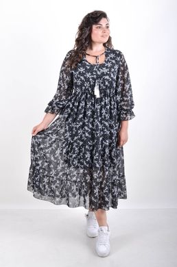 Casual summer dress from chiffon. The flower is black.4952783045860 4952783045860 photo