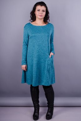 Albina. Women's dress for large -sized every day. Aquamarine., not selected