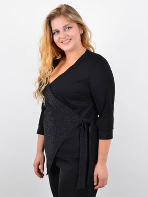 An elegant sweatshirt on the smell with a tangle of Plus Size. Black.485142620 485142620 photo