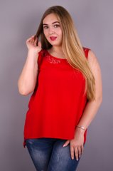 Adeline. Bright blouse of large sizes. Red., not selected