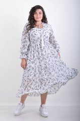שמלת קיץ מזדמנת של שיפון. הפרח לבן .4952783015052 4952783015052 צילום