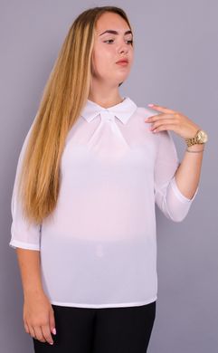 Eine elegante weibliche Bluse von Plusgrößen. Weiß.485130786 485130786 photo