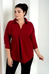 Plus size female blouse. Bordeaux.398659981mari52, 54