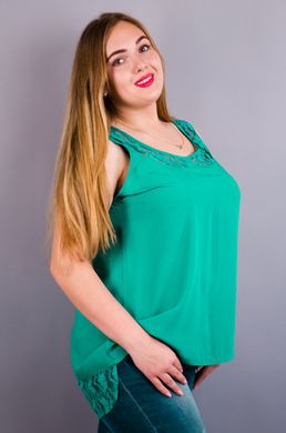 Adeline. Stylish large -sized blouse. Turquoise., not selected