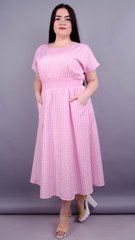 Wreath. Stylish large size dress. Pink cell., not selected