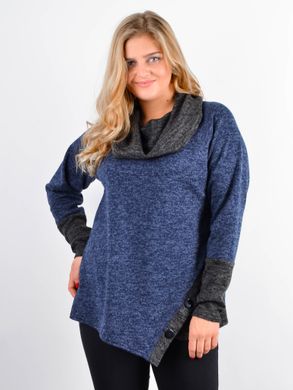Casual blouse of Plus sizes. Blue+graphite.485141316 485141316 photo