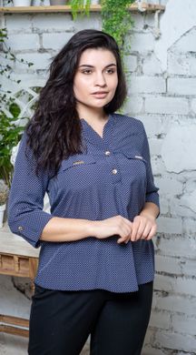 Female blouse Plus size . Blue squares.398695981mari52, 50