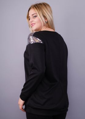 Plus size knitting blouse. Black+silver.485138007 4851380075860 photo