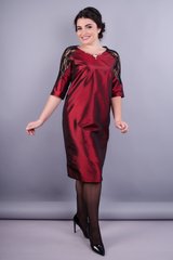 Amber. Original large -sized women's dress. Bordeaux., not selected
