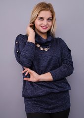 Eine Bluse mit einem Schal für Frauen in Übergröße. Blue.485137969 485137969 photo
