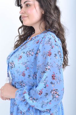 Robe d'été décontractée de la mousseline. La cloche est bleue.495278299 495278299 photo