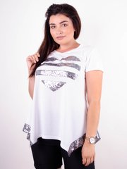 An elegant T -shirt of Plus sizes. Silver.485139874 485139874 photo