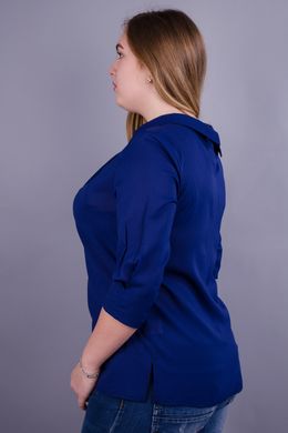 Небрежна женска блуза с плюс размери. Син.485130870 485130870 photo