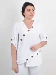 Summer blouse plus size. White.485141620 485141620 photo