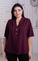 Łagodna damska bluzka plus rozmiar. Burgundia.405109321Mari50, 50