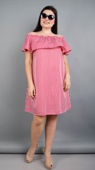 Ein modisches Kleid mit einem Schlaganfall ist eine Übergröße. Red Strip.485131369 485131369 photo