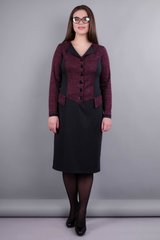 Женска рокля в бизнес стил плюс размер. Bordeaux/Black.485138304 485138304 photo