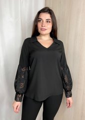 חולצת נשים עם שרוול מקורי. שחור .484857940mari52, 52